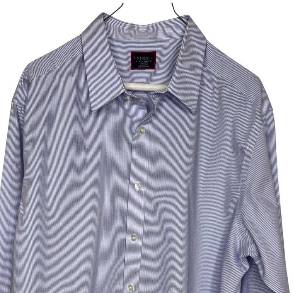 UNTUCKit Men's Light Blue Pinstripe Button-Down Shirt